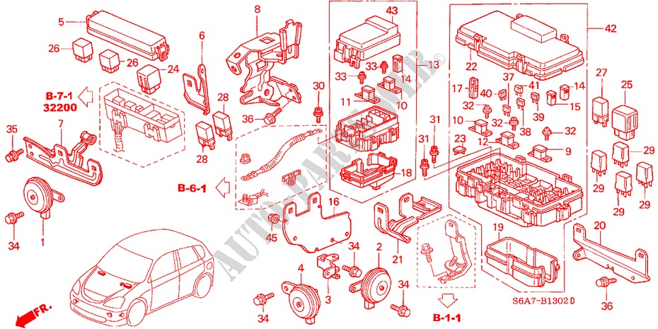 CONTROL UNIT(ENGINE ROOM) (DIESEL)(RH) for Honda CIVIC 1.7S 5 Doors 5 speed manual 2004