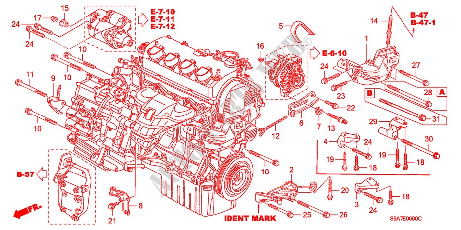 ENGINE MOUNTING BRACKET (1.4L/1.5L/1.6L/1.7L) for Honda CIVIC 1.6LS 5 Doors 5 speed manual 2001