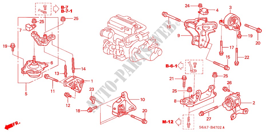 ENGINE MOUNTS (DIESEL) for Honda CIVIC 1.7S 5 Doors 5 speed manual 2004