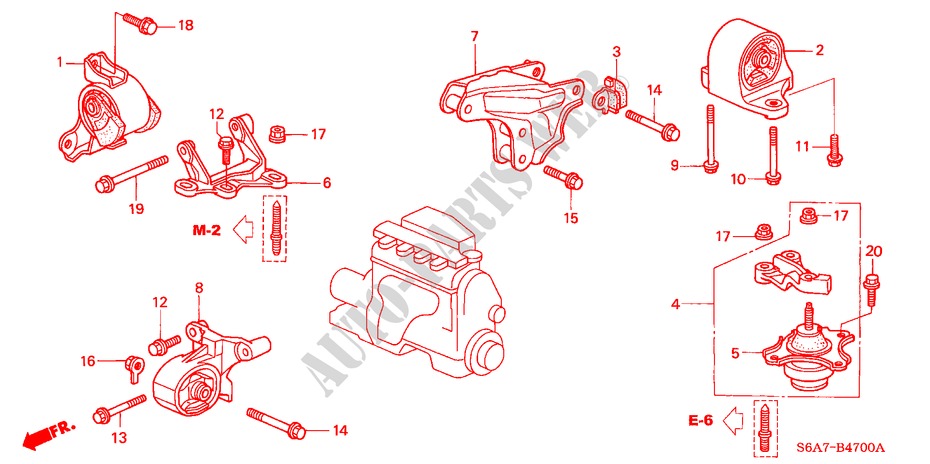 ENGINE MOUNTS (MT) (1.4L/1.5L/1.6L/1.7L) for Honda CIVIC 1.6LS 5 Doors 5 speed manual 2001