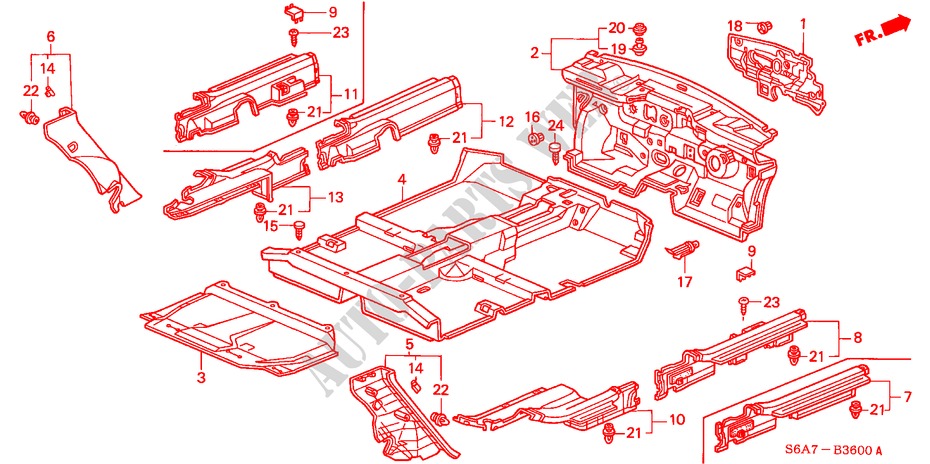 FLOOR MAT for Honda CIVIC 1.6LS 5 Doors 5 speed manual 2001