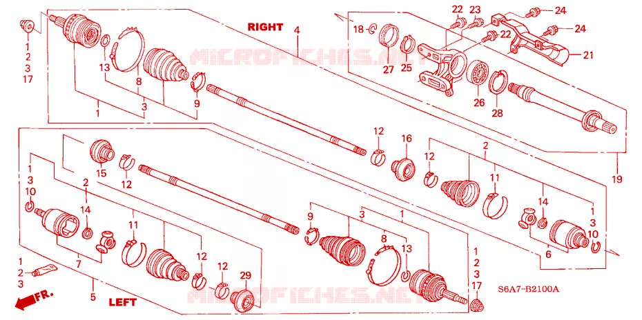 FRONT DRIVESHAFT Honda  CIVIC 2003 1.6 LS 4 speed automatic 