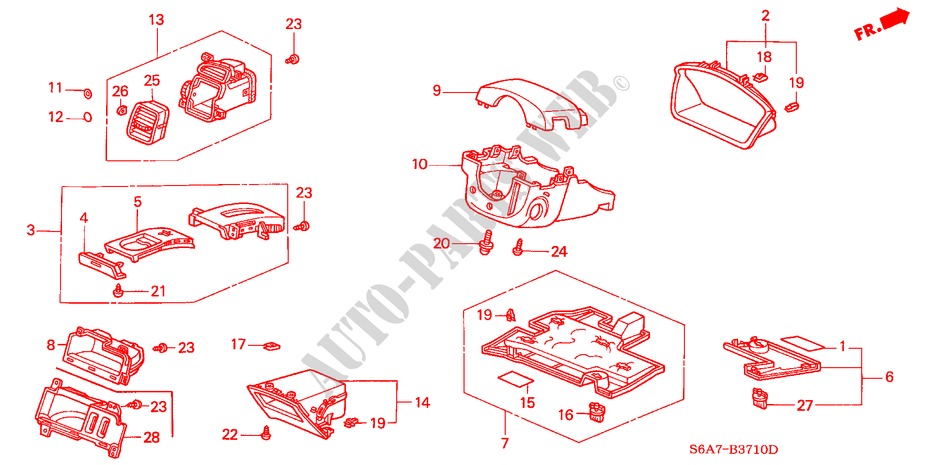 INSTRUMENT PANEL GARNISH (LH)(DRIVER SIDE) for Honda CIVIC 1.6LS 5 Doors 5 speed manual 2002