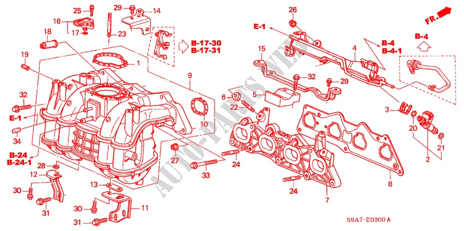INTAKE MANIFOLD (1.4L/1.5 L/1.6L/1.7L) for Honda CIVIC 1.6LS 5 Doors 5 speed manual 2001