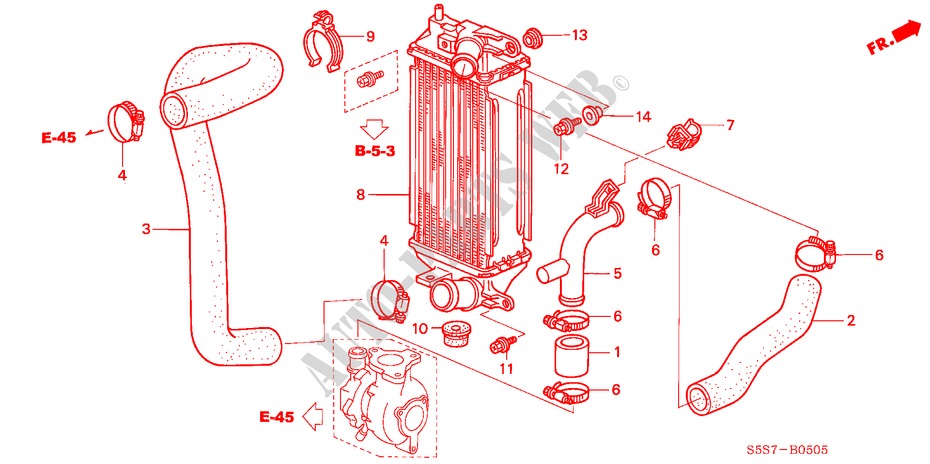 INTERCOOLER (DIESEL) for Honda CIVIC 1.7S 5 Doors 5 speed manual 2004