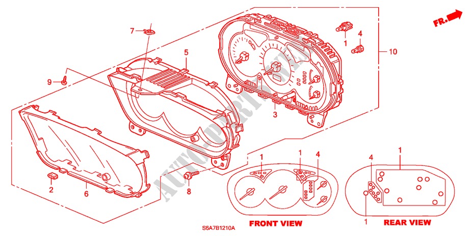 METER COMPONENTS (NS)(1) for Honda CIVIC 1.6LS 5 Doors 5 speed manual 2001