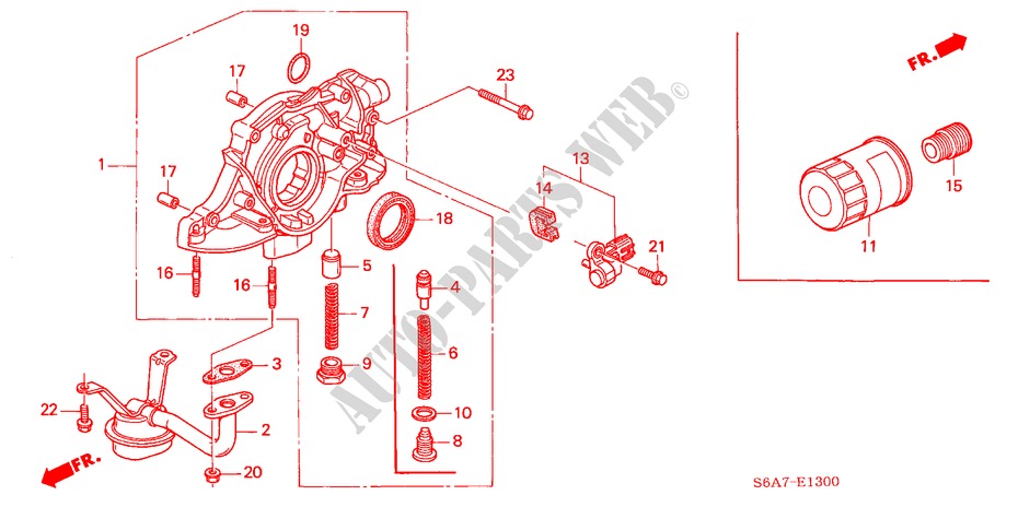 OIL PUMP/OIL STRAINER (1.4L/1.5L/1.6L/1.7L) for Honda CIVIC 1.6LS 5 Doors 5 speed manual 2002