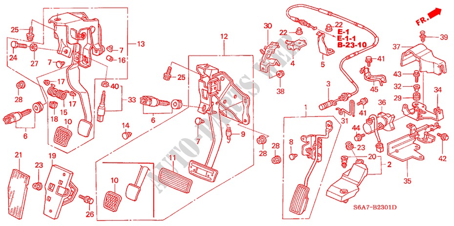 PEDAL (RH) for Honda CIVIC 1.7S 5 Doors 5 speed manual 2004