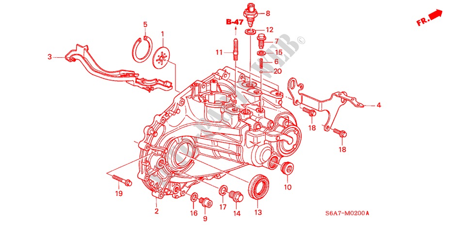 TRANSMISSION CASE (1.4L/1.5L/1.6L/1.7L) for Honda CIVIC 1.6S 5 Doors 5 speed manual 2002