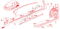 MOLDING/SIDE SILL GARNISH for Honda CIVIC 1.7LS 5 Doors 5 speed manual 2005