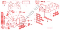 EMBLEM/CAUTION LABEL for Honda STREAM 2.0SE 5 Doors 5 speed manual 2004