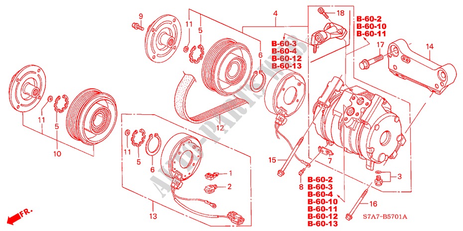 AIR CONDITIONER (COMPRESSOR) (2.0L) for Honda STREAM 2.0ES 5 Doors 5 speed manual 2001