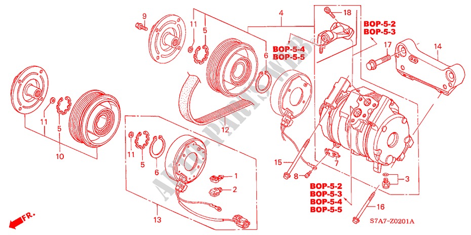 AIR CONDITIONER (COMPRESSOR) (2.0L) for Honda STREAM 2.0SE 5 Doors 5 speed manual 2004