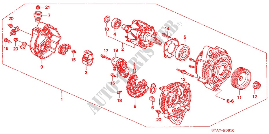 ALTERNATOR (DENSO) (1.7L) for Honda STREAM 1.7S 5 Doors 5 speed manual 2001