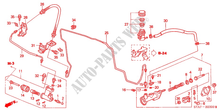 CLUTCH MASTER CYLINDER (1.7L) (LH) for Honda STREAM 1.7ES 5 Doors 5 speed manual 2004