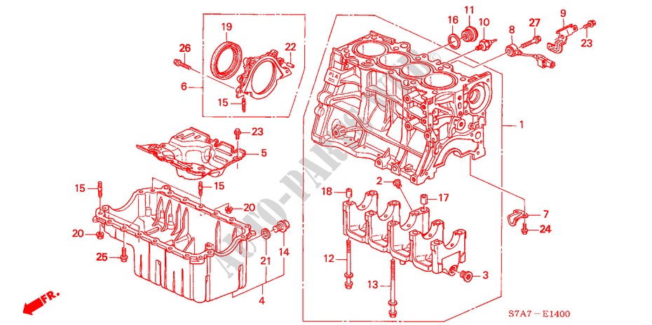 CYLINDER BLOCK/OIL PAN (1.7L) for Honda STREAM 1.7ES 5 Doors 5 speed manual 2001
