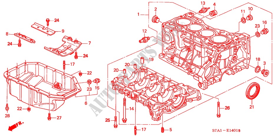 CYLINDER BLOCK/OIL PAN (2.0L) for Honda STREAM 2.0ES 5 Doors 5 speed manual 2001