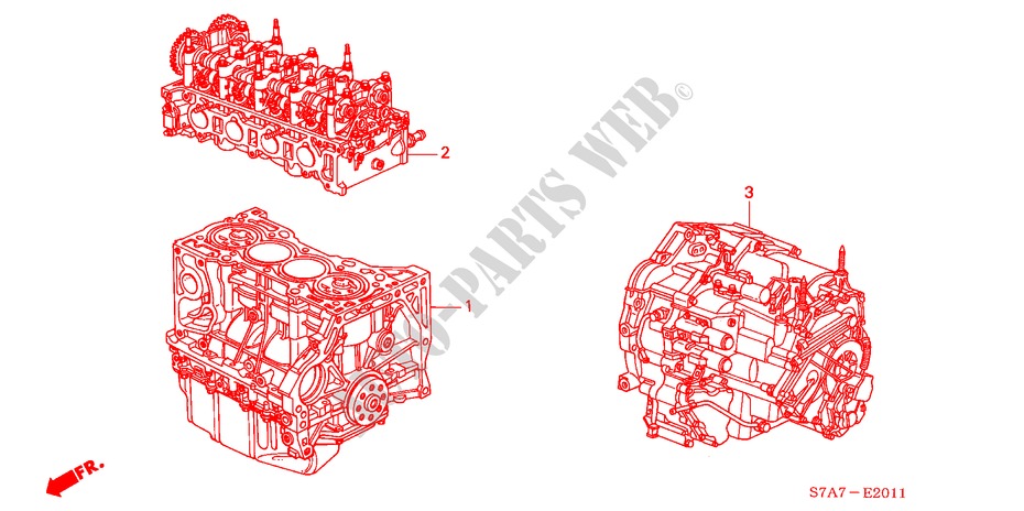 ENGINE ASSY./ TRANSMISSION ASSY. (2.0L) for Honda STREAM 2.0ES 5 Doors 5 speed manual 2001