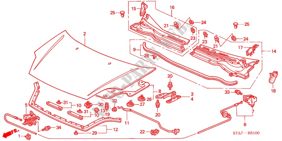 ENGINE HOOD (LH) for Honda STREAM 1.7ES 5 Doors 5 speed manual 2001