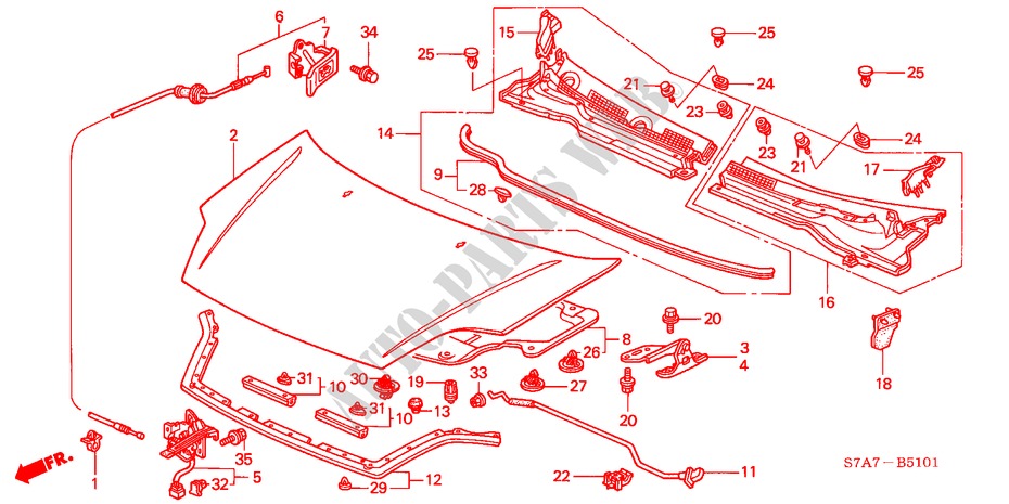 ENGINE HOOD (RH) for Honda STREAM 1.7S 5 Doors 5 speed manual 2001
