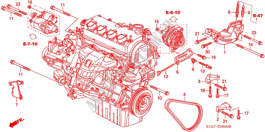 ENGINE MOUNTING BRACKET (1.7L) for Honda STREAM 1.7ES 5 Doors 5 speed manual 2001