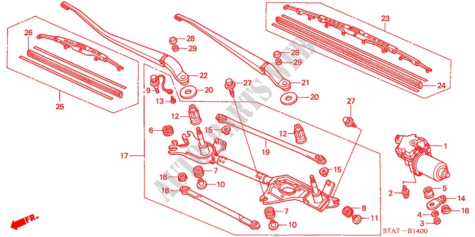 FRONT WIPER (LH) for Honda STREAM 1.7ES 5 Doors 5 speed manual 2001