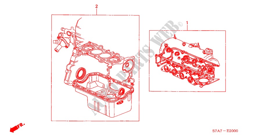 GASKET KIT (1.7L) for Honda STREAM 1.7S 5 Doors 5 speed manual 2001