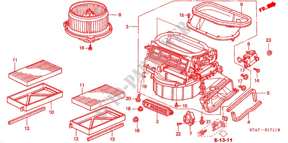 HEATER BLOWER (RH) for Honda STREAM 1.7S 5 Doors 5 speed manual 2001