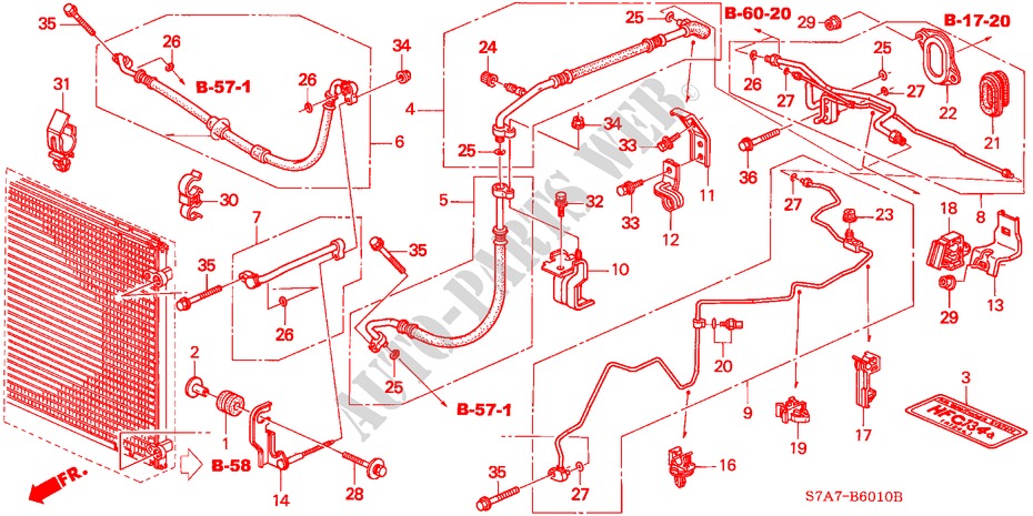 HOSES/PIPES (LH) ( '03) (DUAL) (2.0L) for Honda STREAM 2.0ES 5 Doors 5 speed manual 2001