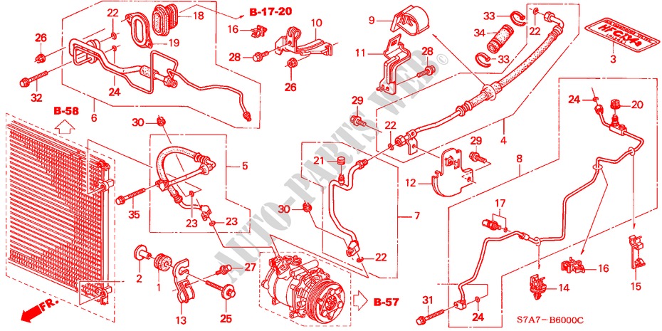 HOSES/PIPES (LH) (SINGLE) (1.7L) for Honda STREAM 1.7ES 5 Doors 5 speed manual 2003