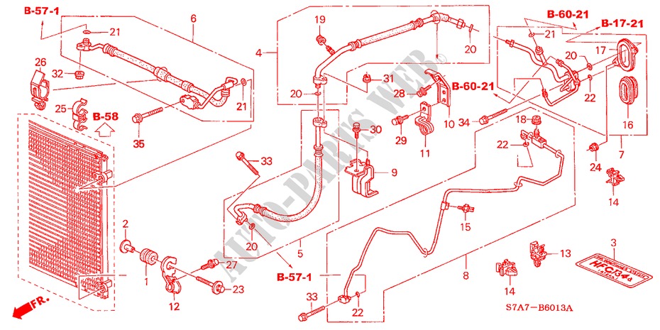 HOSES/PIPES (RH) ('04) (DUAL) (2.0L) for Honda STREAM 2.0SE 5 Doors 5 speed manual 2004