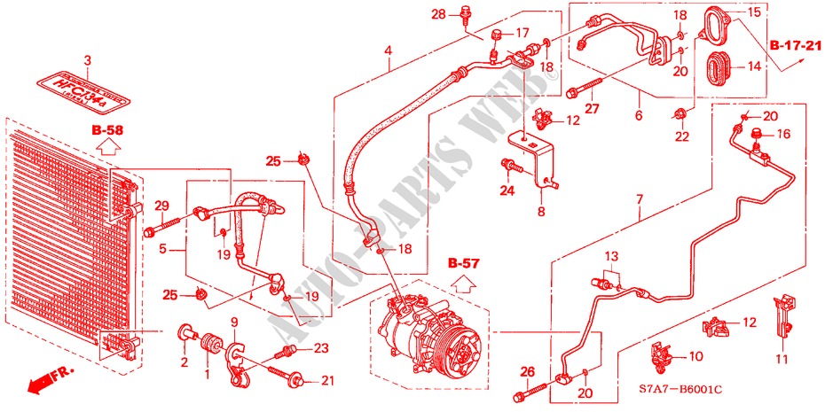 HOSES/PIPES (RH) (SINGLE) (1.7L) for Honda STREAM 1.7LS 5 Doors 5 speed manual 2003