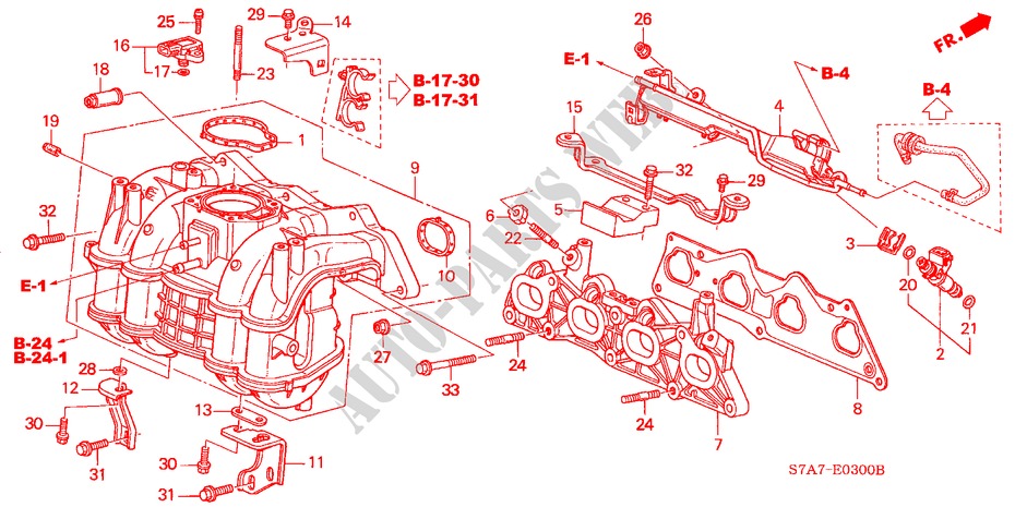 INTAKE MANIFOLD (1.7L) for Honda STREAM 1.7ES 5 Doors 5 speed manual 2001