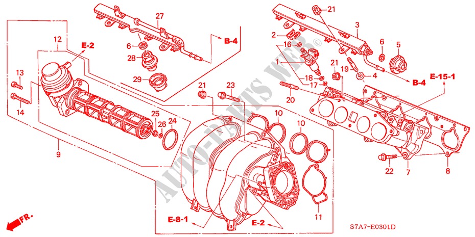 INTAKE MANIFOLD (2.0L) for Honda STREAM 2.0ES 5 Doors 5 speed manual 2001