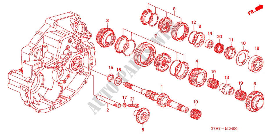 MAINSHAFT (1.7L) for Honda STREAM 1.7S 5 Doors 5 speed manual 2001