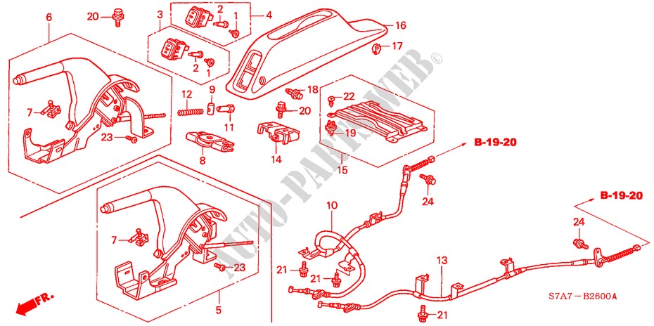 PARKING BRAKE for Honda STREAM 1.7S 5 Doors 5 speed manual 2001