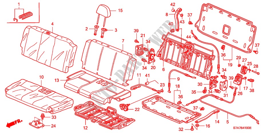 REAR SEAT for Honda STREAM 1.7ES 5 Doors 5 speed manual 2001