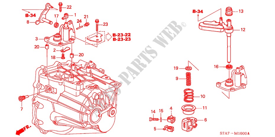 SHIFT ROD/SHIFT ARM (2.0L) for Honda STREAM 2.0SI 5 Doors 5 speed manual 2003