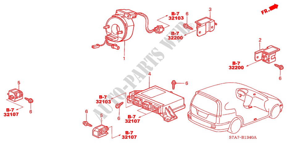 SRS UNIT (LH) for Honda STREAM 2.0ES 5 Doors 5 speed manual 2001