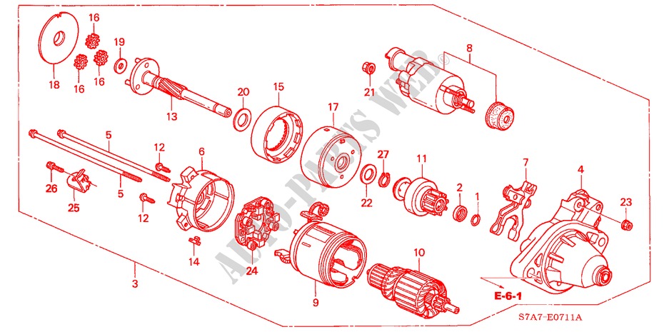 STARTER MOTOR (DENSO) (2.0L) for Honda STREAM 2.0SI 5 Doors 5 speed manual 2003