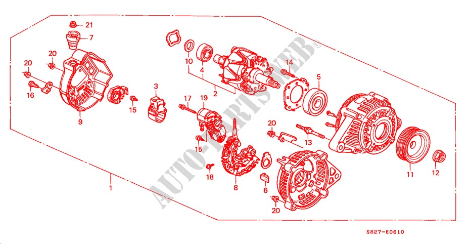 ALTERNATOR (DENSO)(L4) for Honda ACCORD COUPE VTI 2 Doors 5 speed manual 1998