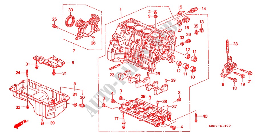 CYLINDER BLOCK/OIL PAN (L4) for Honda ACCORD COUPE VTI 2 Doors 5 speed manual 2001