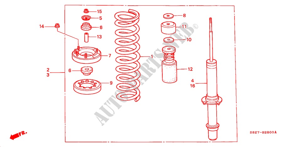 FRONT SHOCK ABSORBER for Honda ACCORD COUPE 2.0IES 2 Doors 4 speed automatic 1998