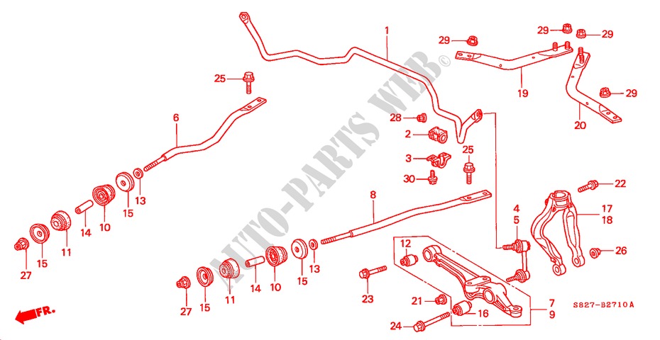 FRONT STABILIZER/ FRONT LOWER ARM for Honda ACCORD COUPE 3.0IV6 2 Doors 4 speed automatic 1998