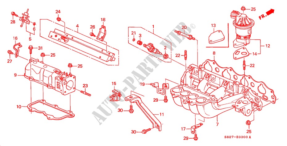 INTAKE MANIFOLD (L4) for Honda ACCORD COUPE VTI 2 Doors 5 speed manual 1998