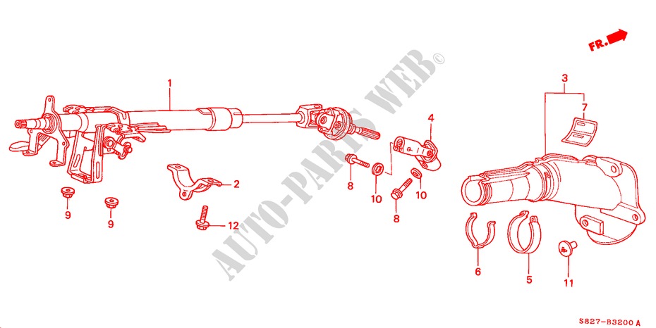 STEERING COLUMN for Honda ACCORD COUPE VTI 2 Doors 4 speed automatic 2000