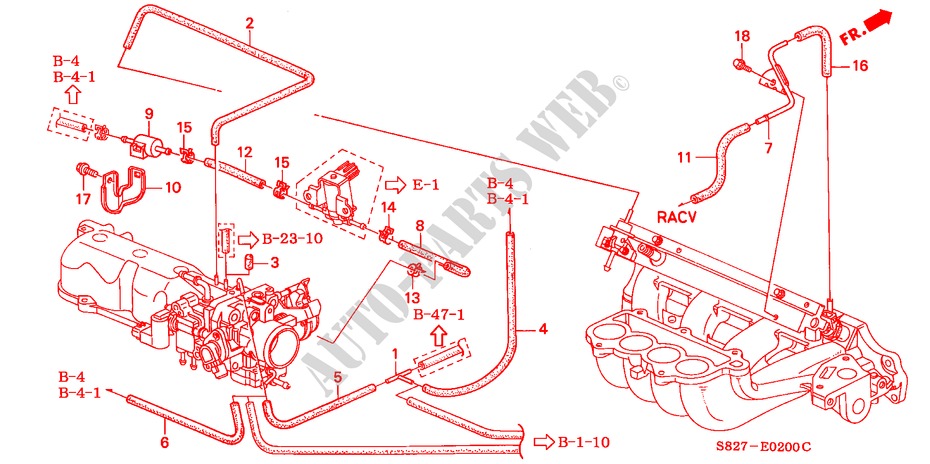 TUBING (L4)(1) for Honda ACCORD COUPE VTI 2 Doors 5 speed manual 2001