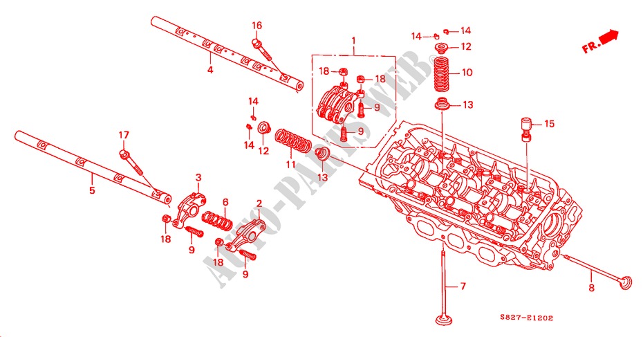 VALVE/ROCKER ARM (V6) (REAR) for Honda ACCORD COUPE 3.0IV6 2 Doors 4 speed automatic 2000