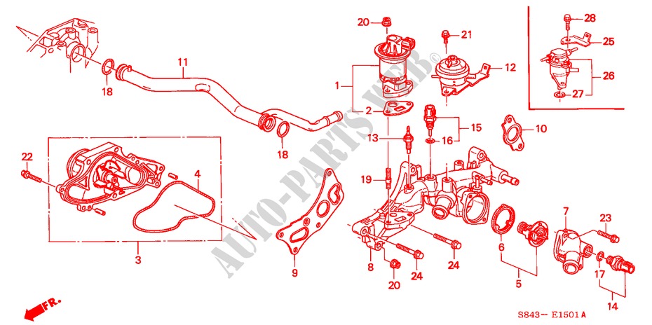 WATER PUMP/SENSOR (V6) for Honda ACCORD COUPE 3.0IV6 2 Doors 4 speed automatic 1999