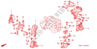 ENGINE MOUNTS (L4) (MT) for Honda ACCORD VTI 4 Doors 5 speed manual 2001
